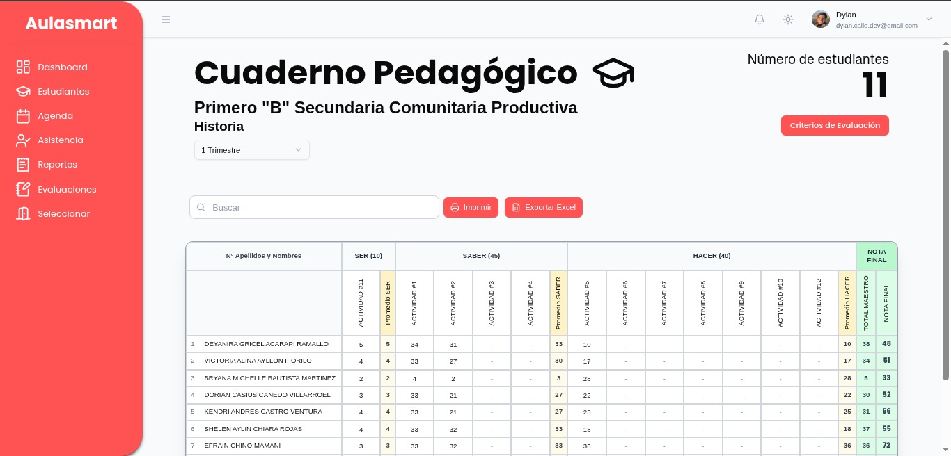 Captura de Gestión Académica